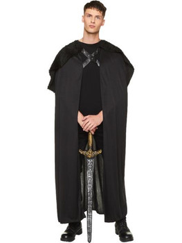 Medieval Knight Black Fur Cape | Medieval | Costume Robes and Cloaks