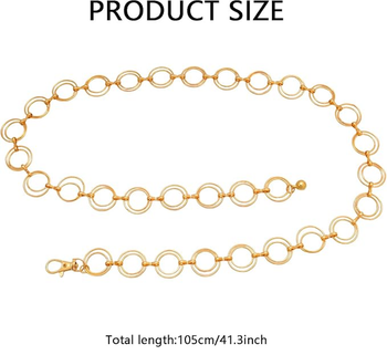 Gold Metal Loop Waist Chain Disco Belt | 1970s | Accessories
