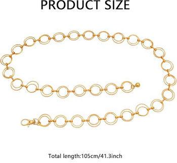 Gold Metal Loop Waist Chain Disco Belt | 1970s | Accessories