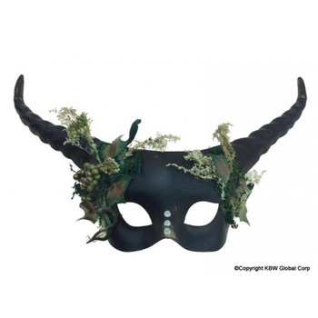 Woodland Faun Black Voodoo Mask | Costume and Theatrical Masks