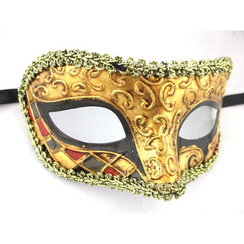 Venetian Baroque Gold and Black Filigree Detail Mask | Masquerade Masks