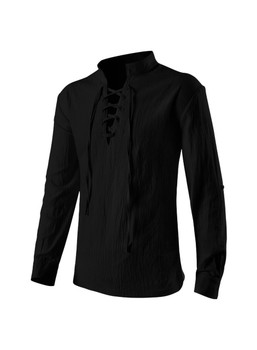 Black Medieval Lace-up Shirt | Medieval | Costume Pieces