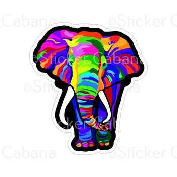 Watercolor Elephant | Sticker Cabana | Vinyl Stickers