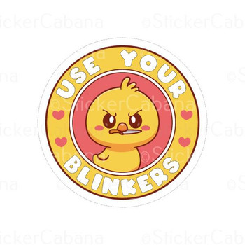 Use Your Blinkers Duck Holding Knife | Sticker Cabana | Vinyl Stickers