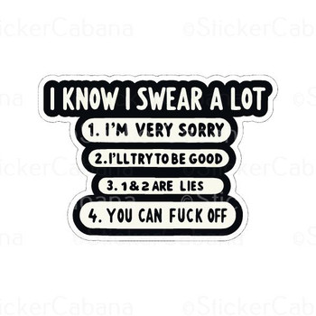 I Know I Swear A Lot List | Sticker Cabana | Vinyl Stickers