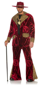 70s Red Velvet High Roller Pimp Costume | 1970s | Mens Costumes
