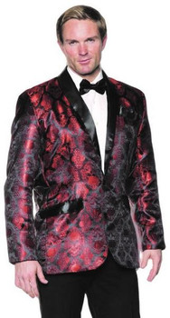 Red Jacquard Skull Jacket Plus Size | Gothic | Costume Pieces
