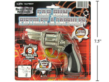 6.5 inch Detective Die Cast Mini Revolver Cap Gun | Law Enforcement | Props and Play Weapons