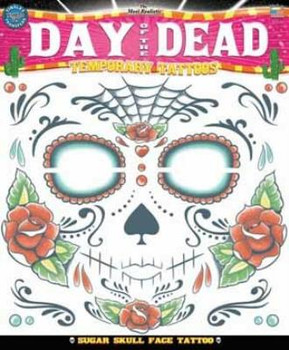 Sugar Skull Face Tattoo | Day of the Dead | Tinsley | Temporary Tattoos | Makeup