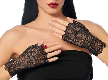 Black Fingerless Lace Gloves | Costume Accessories | Accessories