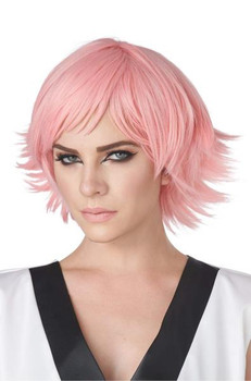 Feathered Cosplay Wig | Rose Pink | Anime | Wigs