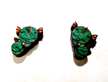 Green Cute Sleeping Finned Dragon Earrings | Fantasy by Numbers | Artisan Crafted Items