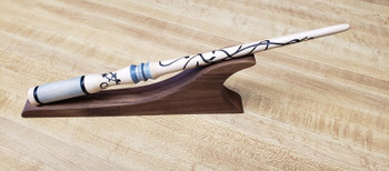 Blue Maple Wand With Hand Painted Vine Engravings | Fantasy by Numbers | Artisan Crafted Items