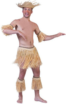 Hawaiian Raffia Grass Skirt Dancer Set | Hawaiian Luau | Costume Kits | Accessories