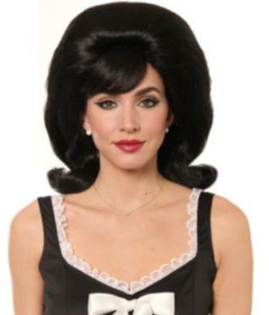 Priscilla Black 1960s Bouffant Wig | 1960s | Decade Wigs