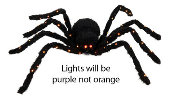 60 Inch Purple Light Up Spider Decor | Halloween Decor | Novelty and Decor