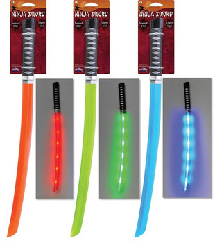 Green Cyber Light Up Ninja Sword with Sound | Katanas | Props and Play Weapons