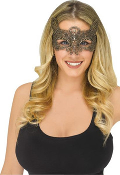 Gold Cat Gothic Lace Masquerade Mask | Gothic | Masquerade Masks