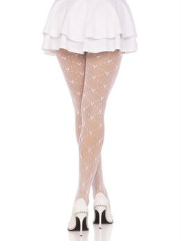 Love Struck Heart Net Tights White | Hosiery | Legwear and Tights