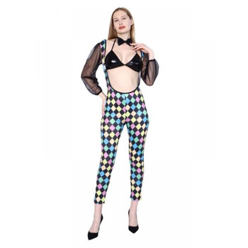 Pastel Harlequin Clown Jumpsuit Harley Quinn Costume| DC Villains | Womens Costumes