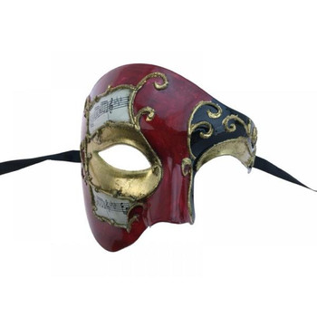 Baroque Design Opera Mask Red and Black | Masquerade | Costume And Theatrical Masks