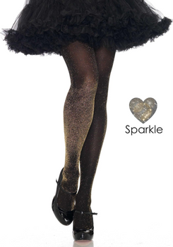 Lurex Shimmer Tights Black and Gold | Hosiery | Legwear and Tights