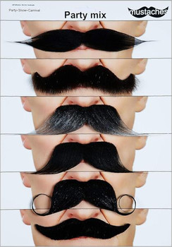 Black and Salt and Pepper Mustache Mix Value Pack | Theatrical Facial Hair | Makeup
