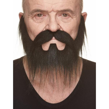 Black Nomad Mustache and Beard | Theatrical Facial Hair | Makeup