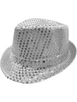 LED Light Up Sequin Fedora Silver | Festivals | Hats and Headpieces