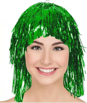 Tinsel Party Wig Green | Festivals | Wigs and Hairpieces
