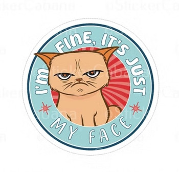 Im Fine Its Just My Face | Stickers | Novelty