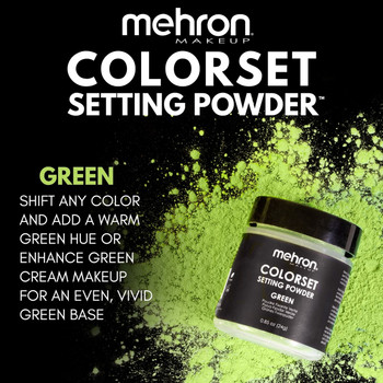 Colorset Setting Powder Green | Mehron | Professional Theatrical Makeup