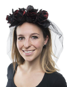Black Rose Veil Day of the Dead Headband | Hats and Headpieces