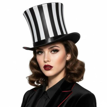 Black and White Striped Top Hat | Hats and Headpieces
