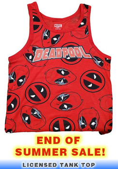 Adult Deadpool Cotton Tank | Licensed | SM-2XL