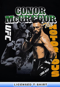Adult Conor McGregor v2 Black Cotton T-Shirt | Licensed | SM-2XL