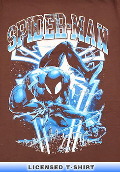 Adult Black Suit Spider-Man Brown T-Shirt | Licensed | SM-2XL