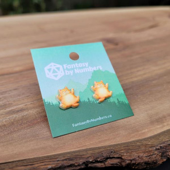 Orange Cat Resin Earring | Fantasy by Numbers | Artisan Crafted Items