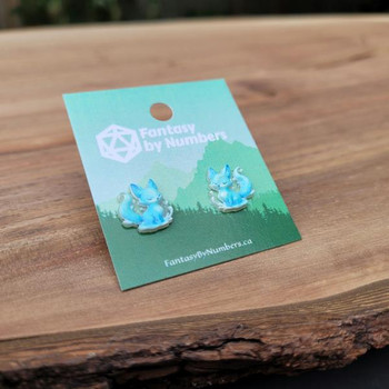 Magical Blue Fox Resin Earring | Fantasy by Numbers | Artisan Crafted Items
