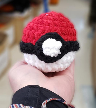 Crochet Medium Pokeball | Geekkmother Crochet Creations