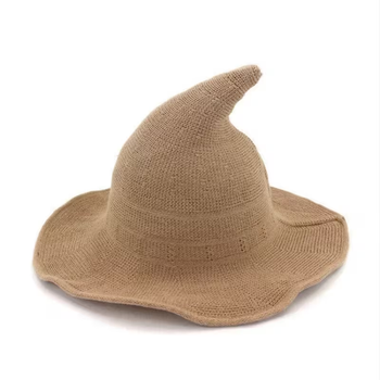 Knitted Modern Salem Witch Hat Brown | Hats and Headpieces