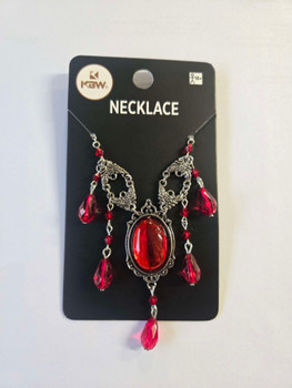 Silver Red Gem Necklace | Costume Accessories and Kits