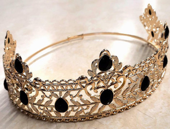 Adjustable Gold Black Gem Crown | Crowns and Tiaras