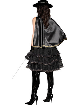 Beautiful Bandita Sexy Zorro Ladies Costume Back