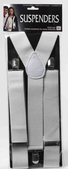White Formal Tux Suspenders