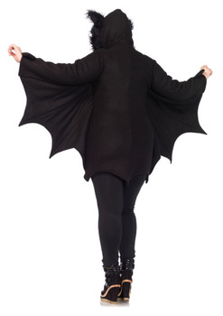 Ladies Plus Size Cozy Bat Costume Back View