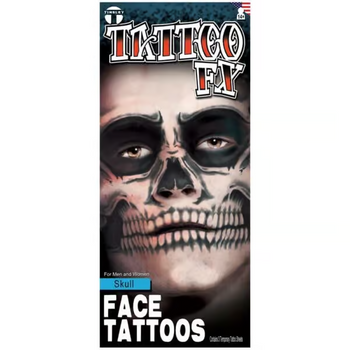 Skull Face Tattoo FX | Tinsley | Temporary Tattoos | Makeup