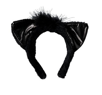 Fuzzy Black Cat Ears Headband | Animals | Accessories
