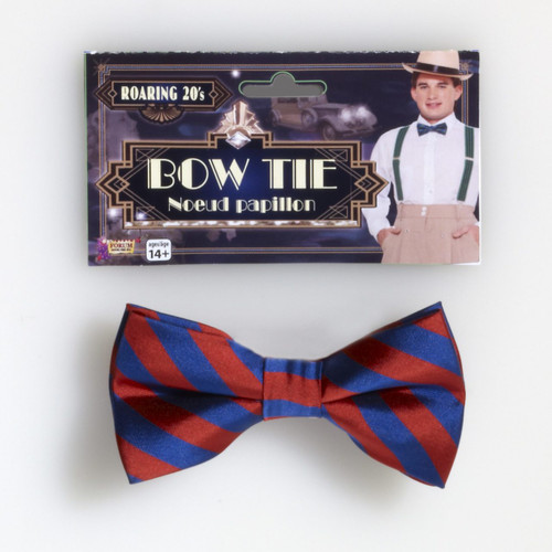 Roaring 20s Red and Blue Striped Bowtie