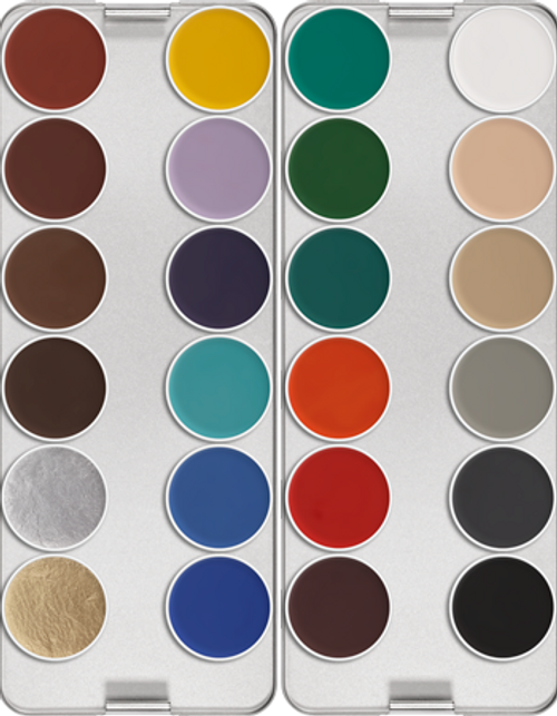 Kryolan Professional Aquacolor 24 Facepaint K Palette